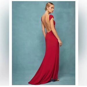 Red backless dress - worn once - good condition